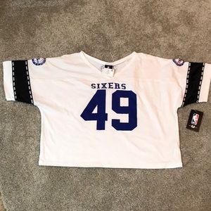 NWT NBA Philadelphia 76ers Sixers crop top t-shirt - XL